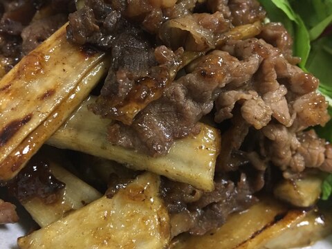 ポリポリごぼうと牛肉の炒めもの